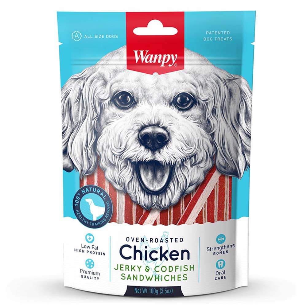 مشخصات، قیمت و خرید تشویقی سگ ونپی مدل Chicken Jerky & Codfish